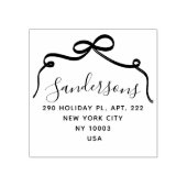 Elegante Boog Familienaam Script Retouradres Rubberstempel (Afrduk)