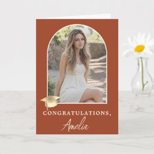 Elegante boog foto afstudeer felicitaties kaart