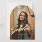 Elegante boog foto afstudeerfeest kaart (Voorkant)