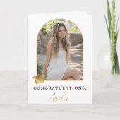 Elegante Boog Foto Afstuderen Gefeliciteerd Kaart (Voorkant)