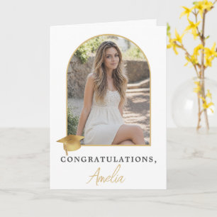 Elegante Boog Foto Afstuderen Gefeliciteerd Kaart