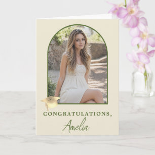 Elegante Boog Foto Afstuderen Gefeliciteerd  Kaart