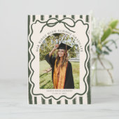 Elegante Boog Foto Afstuderen Kaart (Staand voorkant)