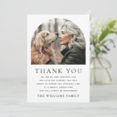 Elegante boog foto begrafenissympathie bedankkaart (Staand voorkant)