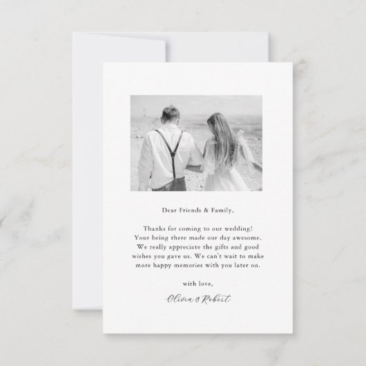 Elegante boog foto bruiloft dank je kaart (Achterkant)