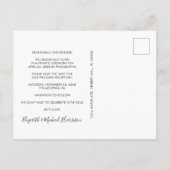 Elegante boog foto bruiloft receptie Opslaan van d Aankondigingskaart (Achterkant)