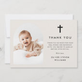 Elegante boog foto doop bedankkaart (Voorkant)