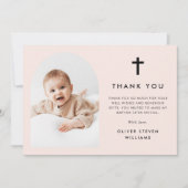 Elegante boog foto doop bedankkaart (Voorkant)