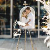 Elegante boog foto en Wildflower bruiloft welkom Acryl Bord