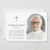 Elegante boog foto kruis begrafenis sympathie bedankkaart (Voorkant)