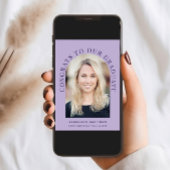 Elegante boog foto lavendel afstudeerfeest kaart