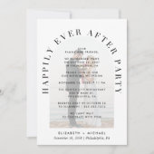 Elegante boog foto overlay bruiloft receptie kaart (Voorkant)