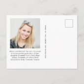 Elegante boog foto Paarse Afstuderen Aankondigingskaart (Achterkant)