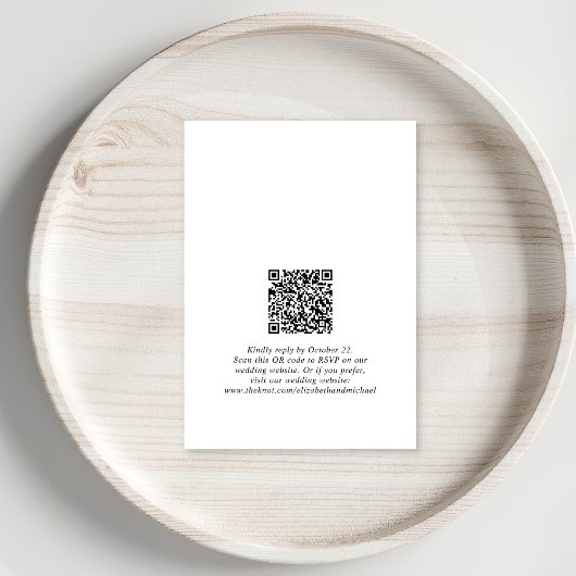 Elegante boog foto QR-code bruiloft RSVP Kaartje