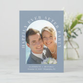 Elegante Boog Foto QR-code Bruiloftsreceptie Kaart (Staand voorkant)