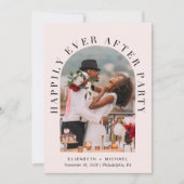 Elegante Boog Foto QR Code Roze Trouwreceptie Kaart (Voorkant)