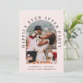 Elegante Boog Foto QR Code Roze Trouwreceptie Kaart (Staand voorkant)