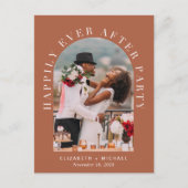 Elegante boog foto terracotta huwelijksreceptie uitnodiging briefkaart (Voorkant)