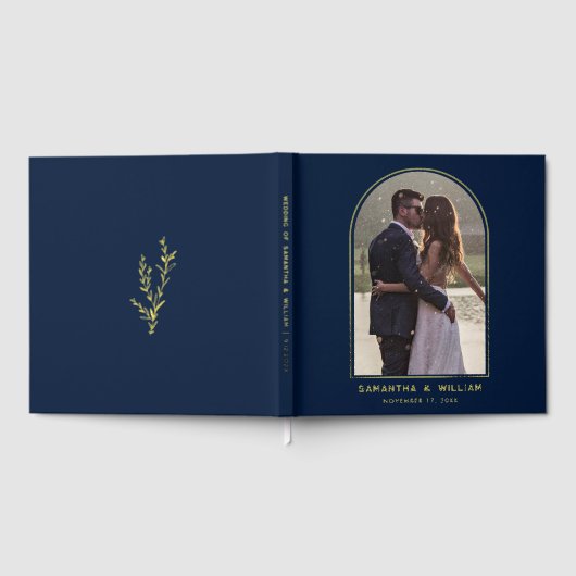 Elegante boog foto typografie bruiloft gastenboek (Volledig)