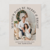 Elegante boog foto vrolijk en helder Kerstmis Feestdagenkaart (Voorkant)