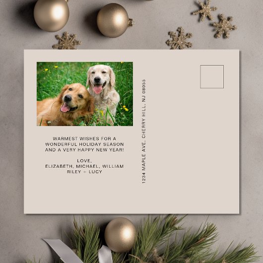 Elegante boog foto vrolijk en helder Kerstmis Feestdagenkaart