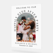 Elegante boog foto wit bruiloft receptie welkom acryl bord (Hoek)