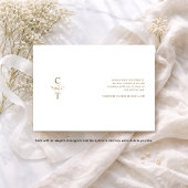 Elegante Boog Foto Wit en Gouden Monogram Bruiloft Save The Date