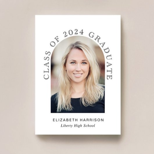 Elegante boog fotoklasse van 2024 Afstuderen Aankondiging