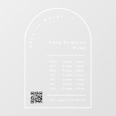 Elegante Boog Frame Bedrijfs Openingstijden QR Cod Raamsticker (Vel)