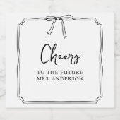 Elegante Boog Gepersonaliseerde Proost Bruidsfeest Sparkling Wijnetiket (Enkel label)