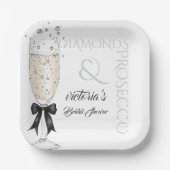 Elegante Boog Glas Bruidsdouche Papieren Bordje (Voorkant)