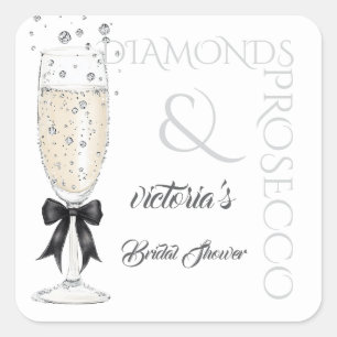 Elegante Boog Glas Bruidsdouche  Vierkante Sticker