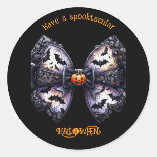 Elegante Boog Halloween Grafiek + Tekst (Bewerkbaa Ronde Sticker