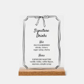 Elegante boog handtekening Drinken bruiloft bar me Acryl Bord (Voorkant)