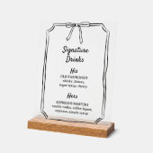 Elegante boog handtekening Drinken bruiloft bar me Acryl Bord (Hoek)