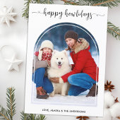 Elegante Boog Hond Kerstmis Custom Modern Huisdier Feestdagenkaart