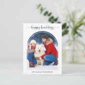 Elegante Boog Hond Kerstmis Custom Modern Huisdier Feestdagenkaart (Staand voorkant)