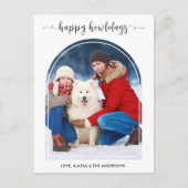 Elegante Boog Hond Kerstmis Custom Modern Huisdier Feestdagenkaart (Voorkant)