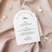 Elegante Boog Huwelijksmenu Kaart