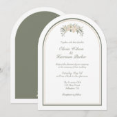 Elegante Boog Huwelijksuitnodiging - Minimalistisc Kaart (Voorkant / Achterkant)