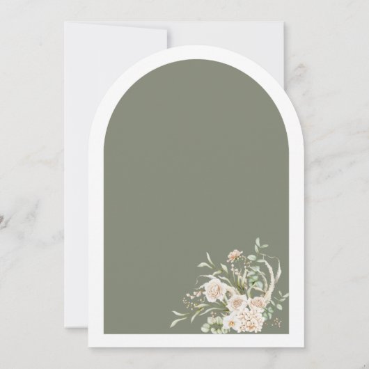 Elegante Boog Huwelijksuitnodiging - Minimalistisc Kaart (Achterkant)