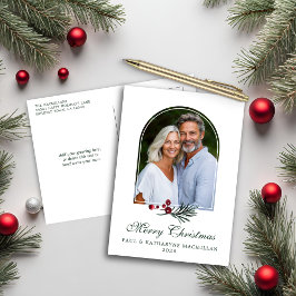 Elegante boog kerst botanische vakantie foto feestdagenkaart