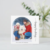 Elegante Boog Kerstmis Custom Modern Huisdier Hond Feestdagenkaart (Staand voorkant)