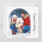Elegante Boog Kerstmis Custom Modern Huisdier Hond Feestdagenkaart (Voorkant)