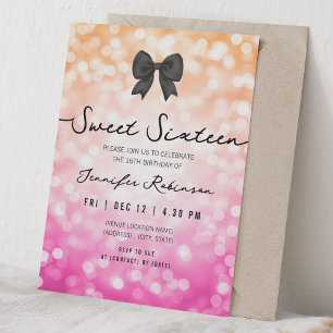 Elegante Boog Lichtjes Sweet Sixteen Ombre Oranje Kaart