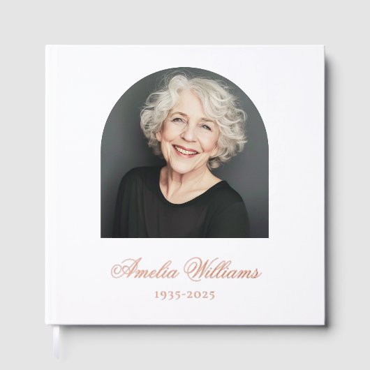 Elegante boog liefdevolle herinnering begrafenis f gastenboek (Voorkant)