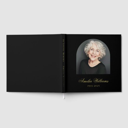 Elegante boog liefdevolle herinnering begrafenis f gastenboek (Volledig)