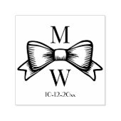 Elegante boog lint #6V bruiloft paar Initialen DT Zelfinktende Stempel (Design)