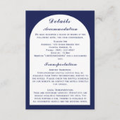 Elegante Boog Marine & Wit Nautische Trouwdetails Informatiekaartje (Voorkant)