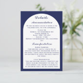 Elegante Boog Marine & Wit Nautische Trouwdetails Informatiekaartje (Staand voorkant)
